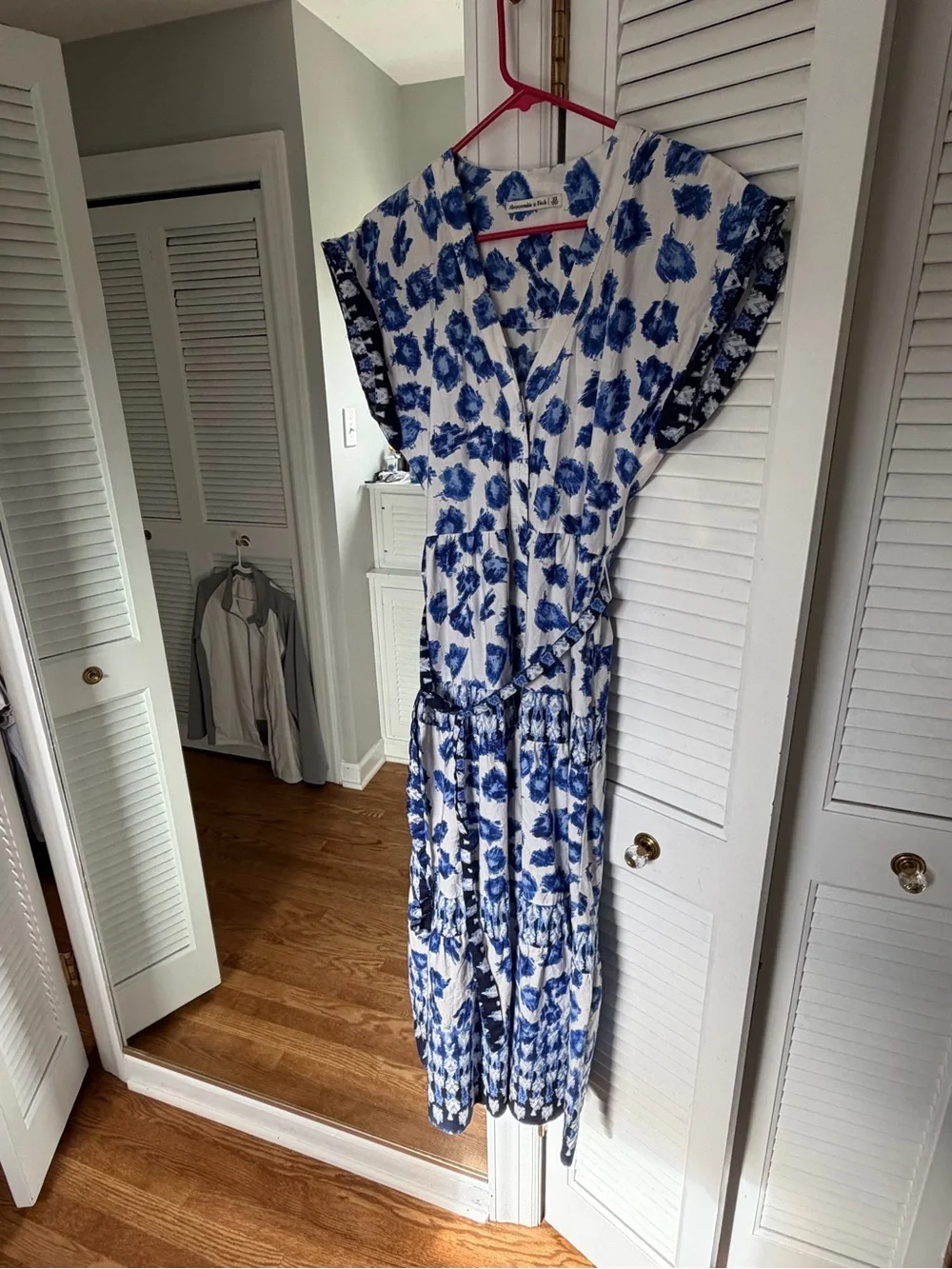 Abercrombie & Fitch Blue White Floral Tiered Maxi Dress XS